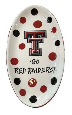 Magnolia Lane Texas Tech Red Raiders T Cabells Too Oval Ceramic Platter NCAA